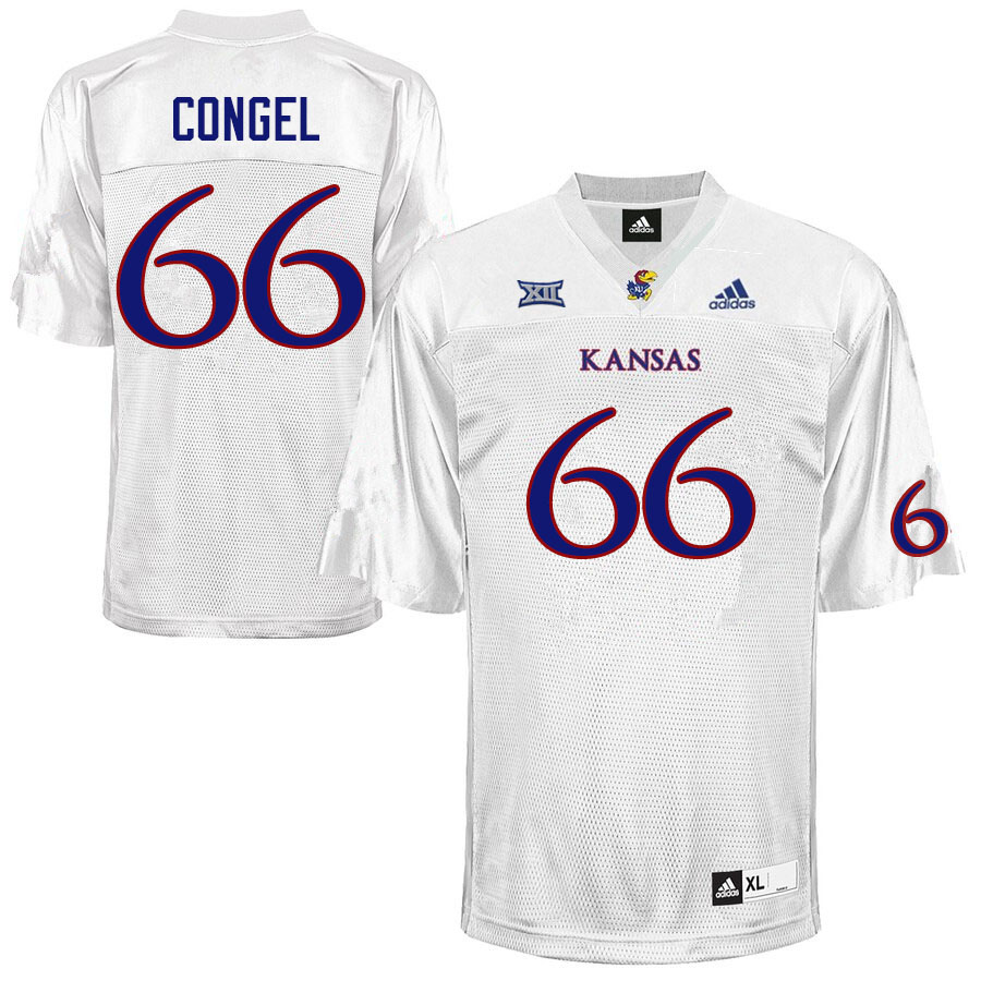 Men #66 Robert Congel Kansas Jayhawks College Football Jerseys Sale-White